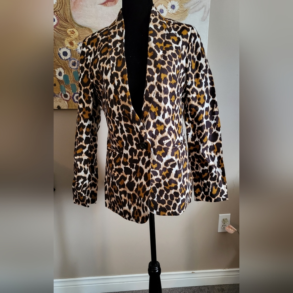 BN J. Crew Leopard Parke blazer